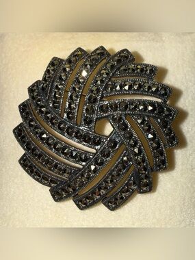Vintage Judith Jack Sterling Silver & Marcasite Brooch